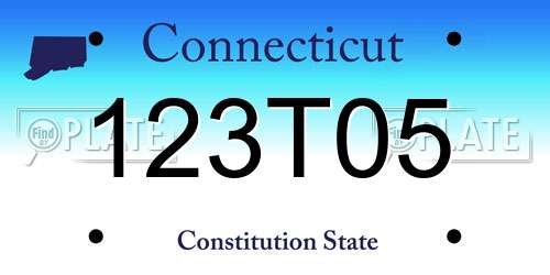 123T05 Connecticut License Plate