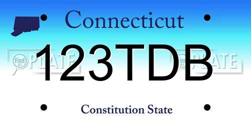 123TDB Connecticut License Plate