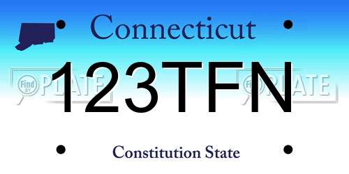 123TFN Connecticut License Plate