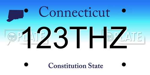 123THZ Connecticut License Plate