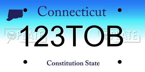123TOB Connecticut License Plate