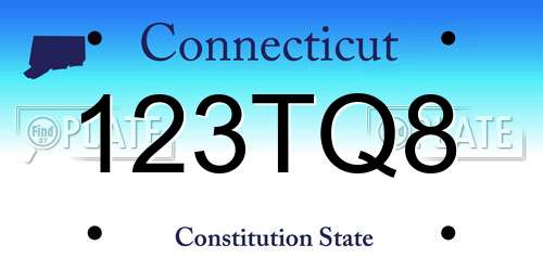 123TQ8 Connecticut License Plate