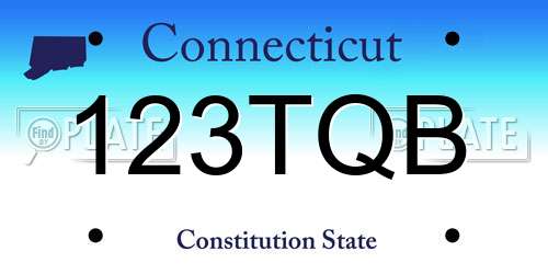 123TQB Connecticut License Plate