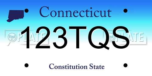123TQS Connecticut License Plate