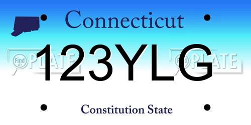123YLG Connecticut License Plate