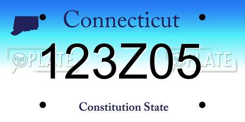123Z05 Connecticut License Plate