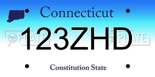 123ZHD Connecticut License Plate