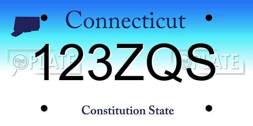 123ZQS Connecticut License Plate