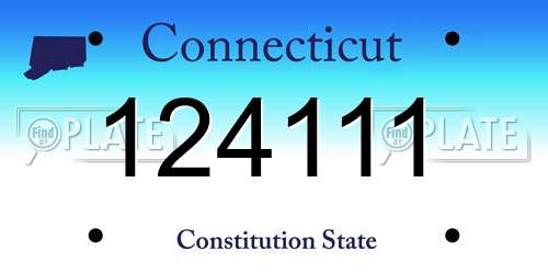 124111 Connecticut License Plate