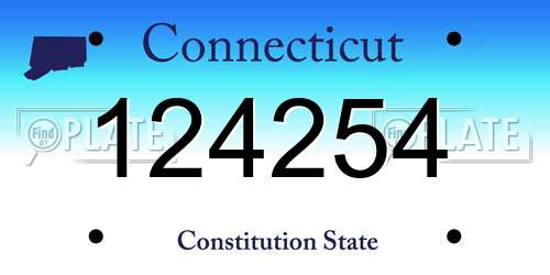 124254 Connecticut License Plate