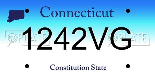 1242VG Connecticut License Plate