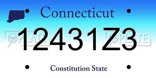 12431Z3 Connecticut License Plate