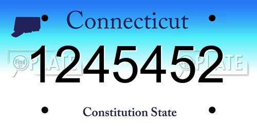 1245452 Connecticut License Plate