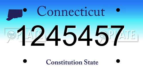 1245457 Connecticut License Plate