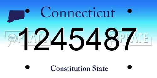 1245487 Connecticut License Plate
