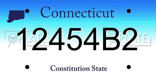 12454B2 Connecticut License Plate