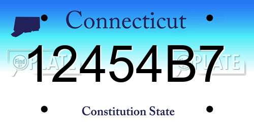 12454B7 Connecticut License Plate