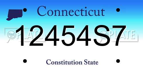 12454S7 Connecticut License Plate