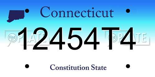 12454T4 Connecticut License Plate