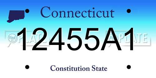 12455A1 Connecticut License Plate
