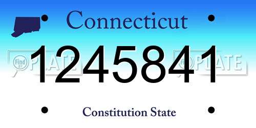 1245841 Connecticut License Plate