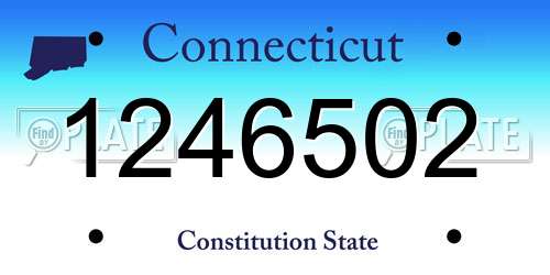 1246502 Connecticut License Plate
