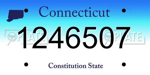 1246507 Connecticut License Plate