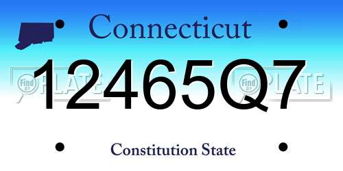 12465Q7 Connecticut License Plate