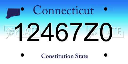 12467Z0 Connecticut License Plate