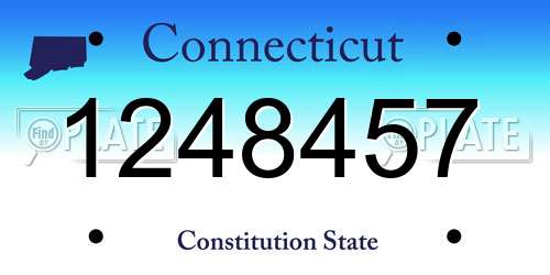 1248457 Connecticut License Plate