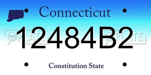 12484B2 Connecticut License Plate