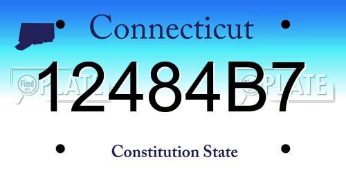 12484B7 Connecticut License Plate