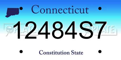 12484S7 Connecticut License Plate