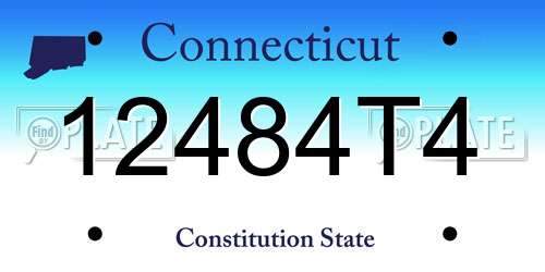12484T4 Connecticut License Plate