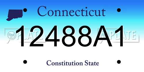 12488A1 Connecticut License Plate