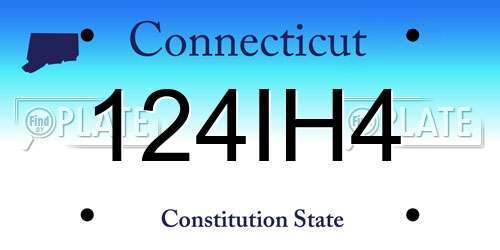 124IH4 Connecticut License Plate