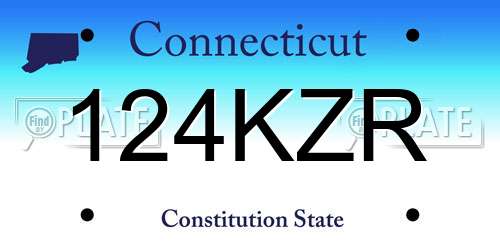 124KZR Connecticut License Plate