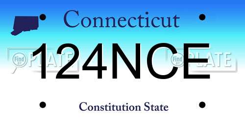 124NCE Connecticut License Plate