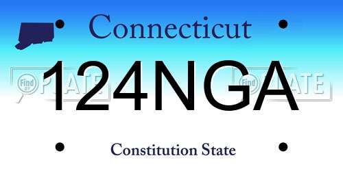 124NGA Connecticut License Plate