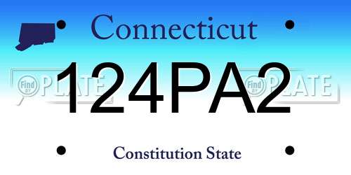 124PA2 Connecticut License Plate