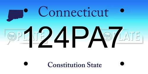 124PA7 Connecticut License Plate