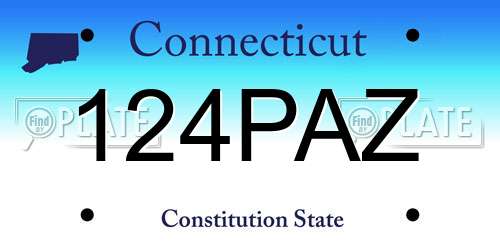 124PAZ Connecticut License Plate