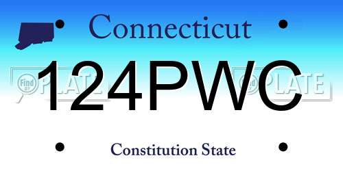 124PWC Connecticut License Plate