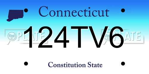124TV6 Connecticut License Plate