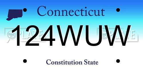 124WUW Connecticut License Plate