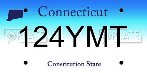 124YMT Connecticut License Plate