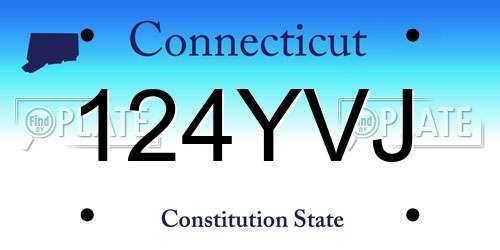 124YVJ Connecticut License Plate
