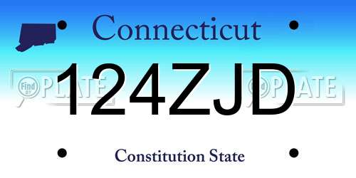 124ZJD Connecticut License Plate