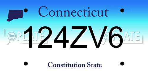 124ZV6 Connecticut License Plate