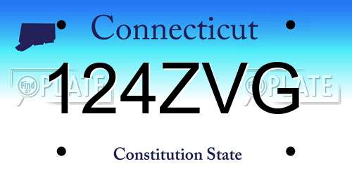 124ZVG Connecticut License Plate